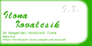 ilona kovalcsik business card